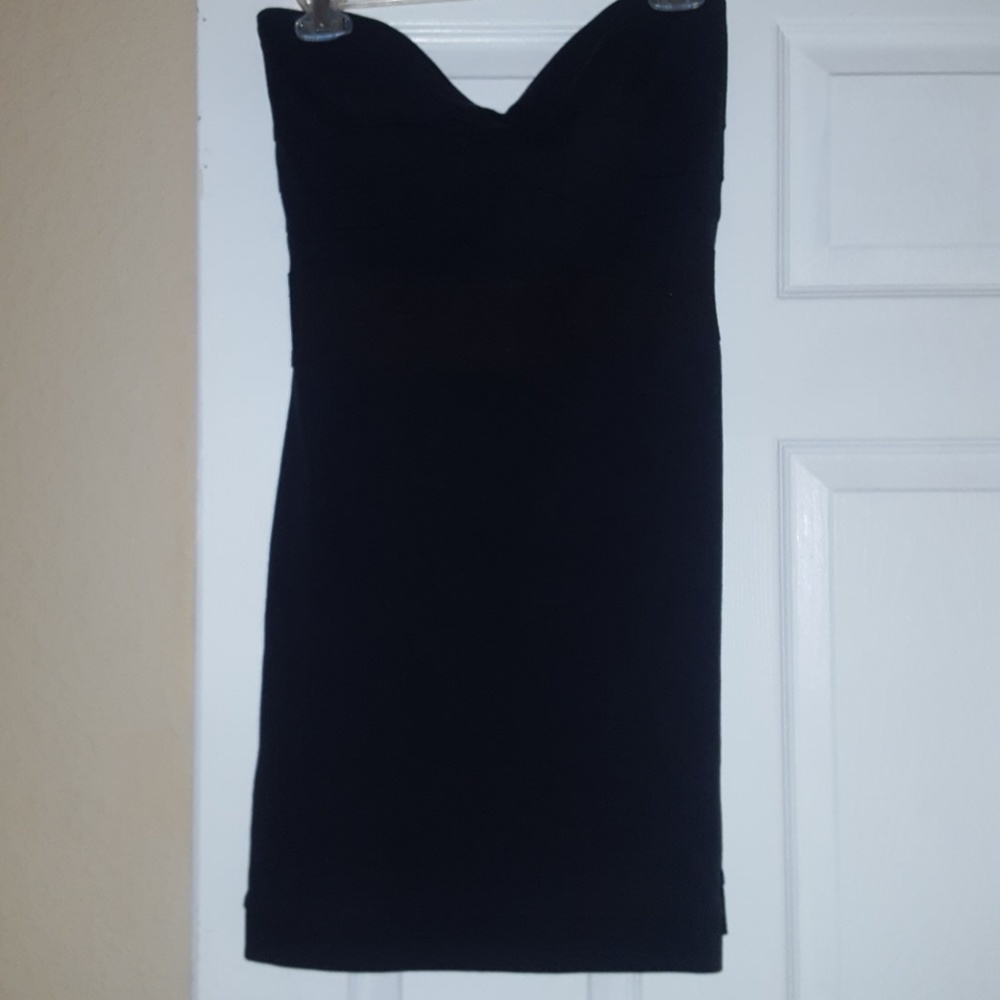 Black strapless dress